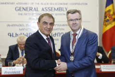 27 November 2018 MA Igor Becic and the President of the National Assembly of the Republic of Armenia and PABSEC Chair Ara Babloyan